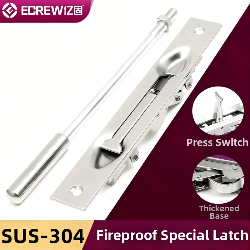 Zăvor pătrat de tip F, din oțel inoxidabil, finisaj electroplating/polire, hardware ușă modern minimalist