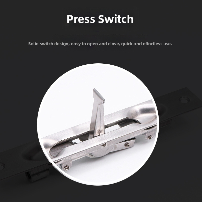 Zăvor pătrat de tip F, din oțel inoxidabil, finisaj electroplating/polire, hardware ușă modern minimalist