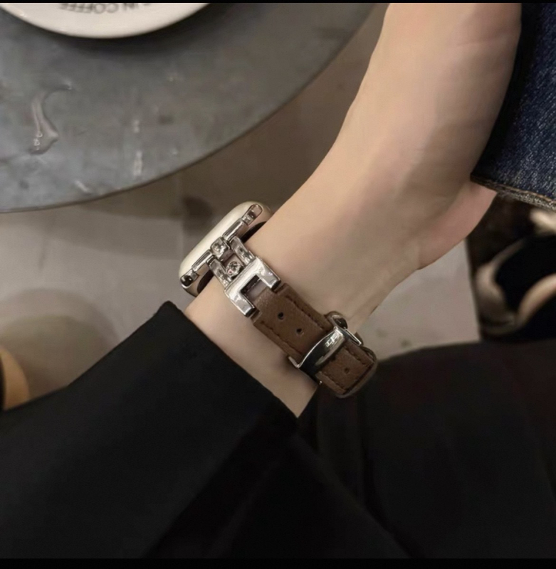 Curea Apple Watch cu cataramă fluture din piele naturală, stil modern