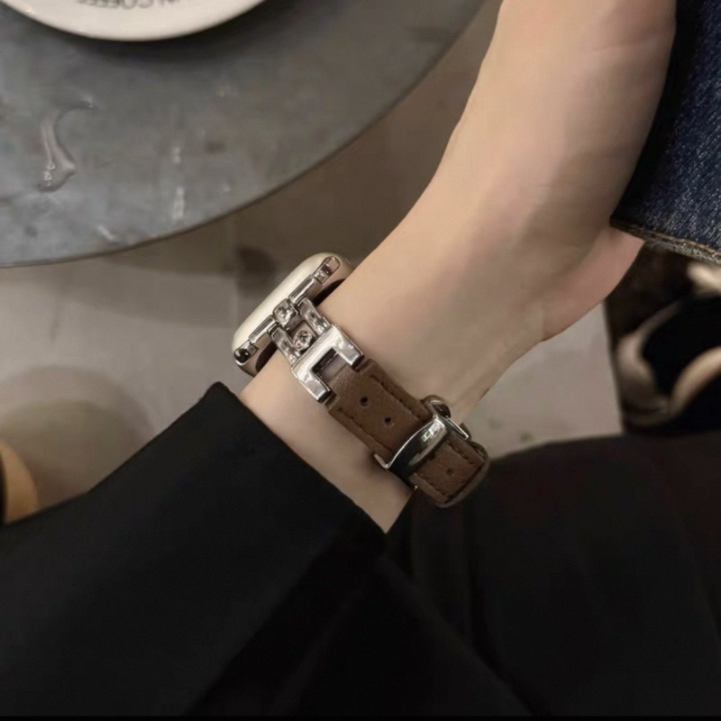 Curea Apple Watch cu cataramă fluture din piele naturală, stil modern