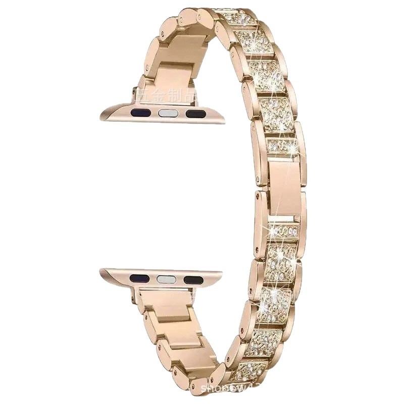 Diamantima ukrašeni metalni remen za Apple Watch Series 8, duljina 19 cm, širina 20/22 mm