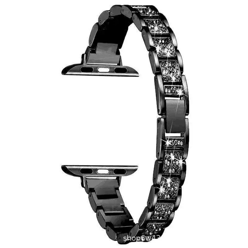 Diamantima ukrašeni metalni remen za Apple Watch Series 8, duljina 19 cm, širina 20/22 mm