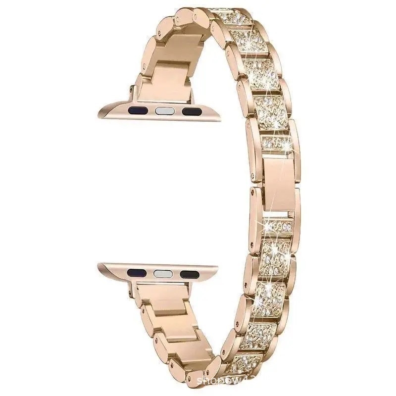 Diamantima ukrašeni metalni remen za Apple Watch Series 8, duljina 19 cm, širina 20/22 mm