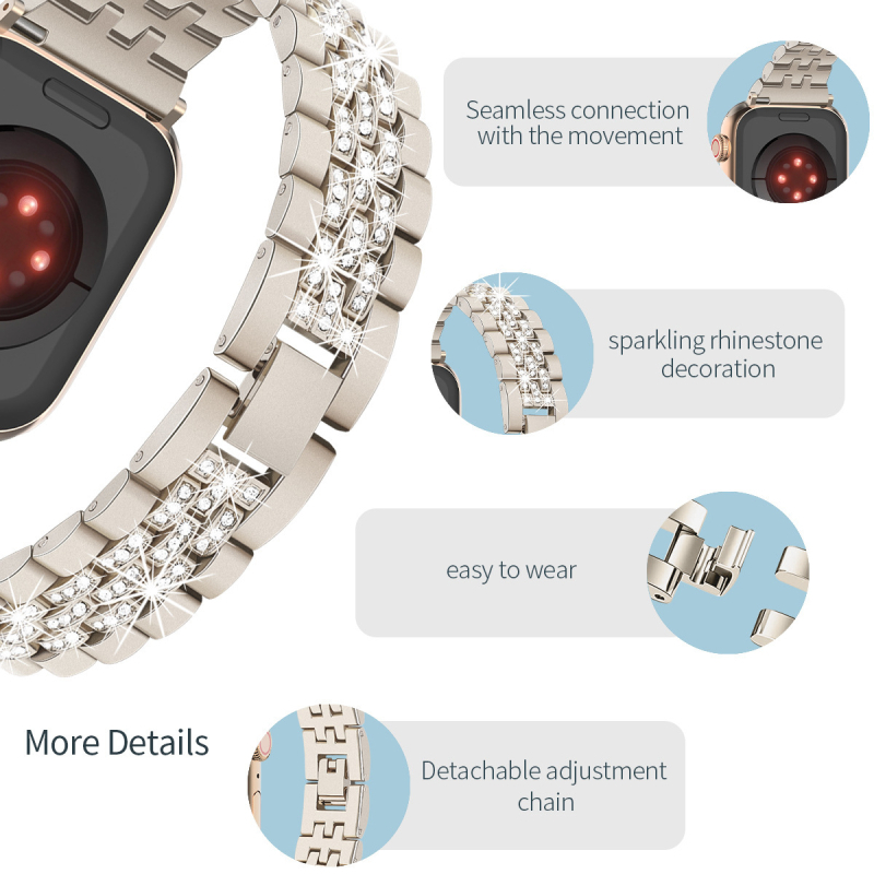 Ζώνη Apple Watch - μεταλλική, στυλάτη, συμβατή με Apple Watch 1-8 και SE
