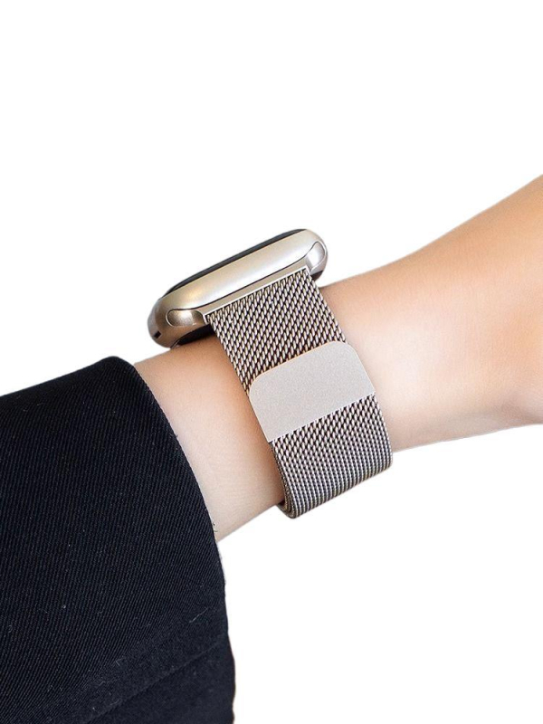 Каишка за Apple Watch от неръждаема стомана, дишаща метална лента с магнитна закопчалка, модерен стил, персонализируем размер на свързването