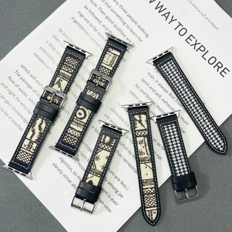 Ремък за Apple Watch, винтидж кожено платно, корейски стил, естествена кожа, 22 мм интерфейс