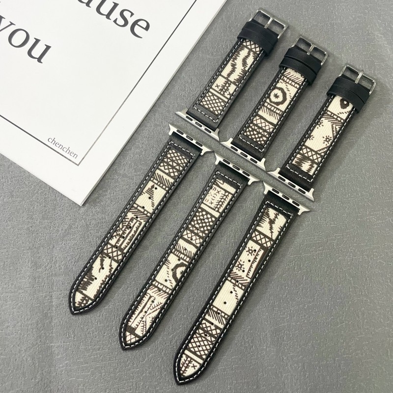 Ремък за Apple Watch, винтидж кожено платно, корейски стил, естествена кожа, 22 мм интерфейс