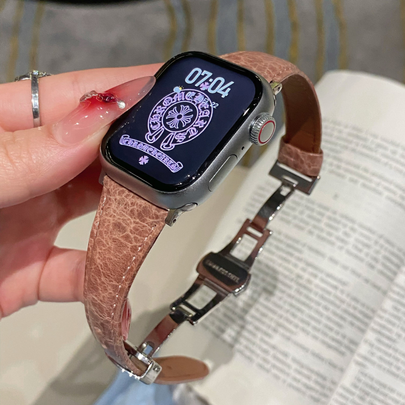 Kožna narukvica za Apple Watch s uzorkom napuklih i leptir kopčom – moderan stil