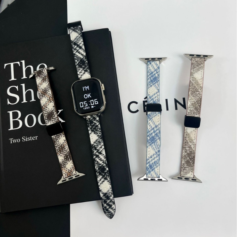 Kožni remen za Apple Watch S10/9 s karirastim uzorkom za jesen i zimu