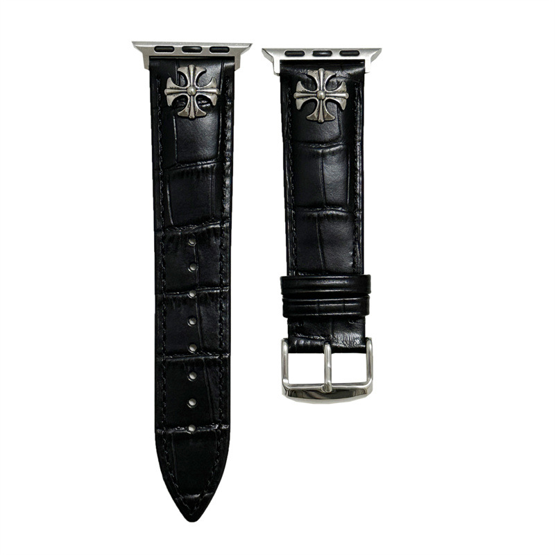 Каишка за Apple Watch от кожа с крокодилски модел; съвместима с Apple Watch; марка Neutral; без лицензираните частни марки.