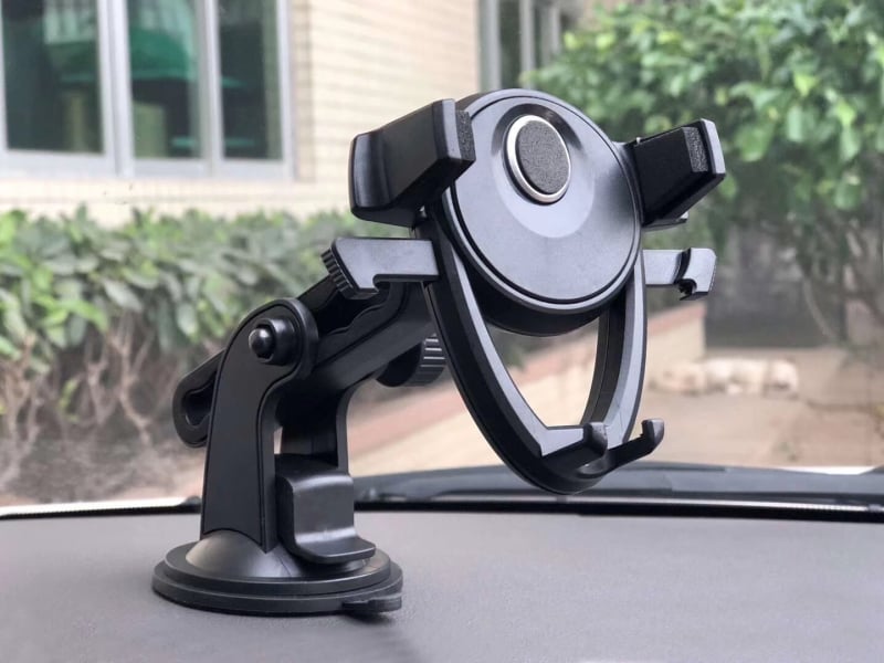 Raytheon držiak na telefón do auta pre centrálnu konzolu – teleskopický s automatickým zámkom, univerzálne kompatibilný s mobilnými telefónmi, pre centrálnu konzolu a čelné sklo