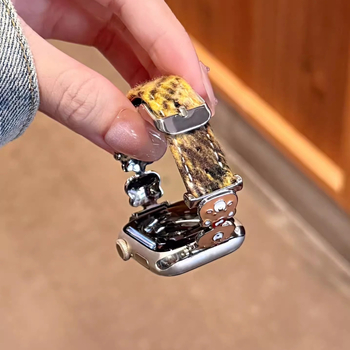 Λουράκι ρολογιού από μαλλί με μοτίβο αρκούδας — συμβατό με Apple S11/S10, Xiaomi 10/9, Huawei Fit4/3 GT654; προσαρμόσιμη διεπαφή; μοντέρνο στυλ