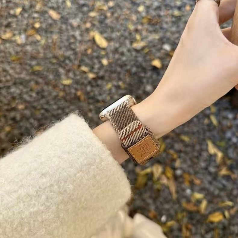 Vunena narukvica za sat s lišćem javorova za Apple Watch