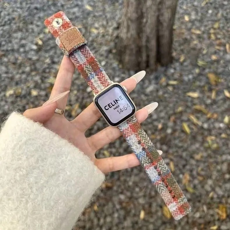 Vunena narukvica za sat s lišćem javorova za Apple Watch