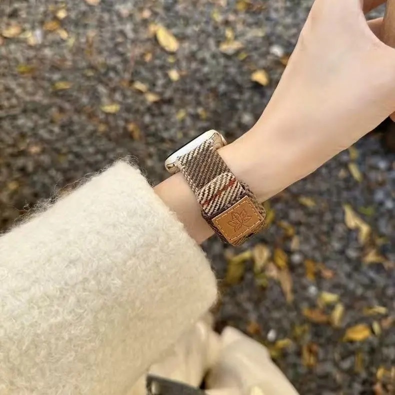 Vunena narukvica za sat s lišćem javorova za Apple Watch