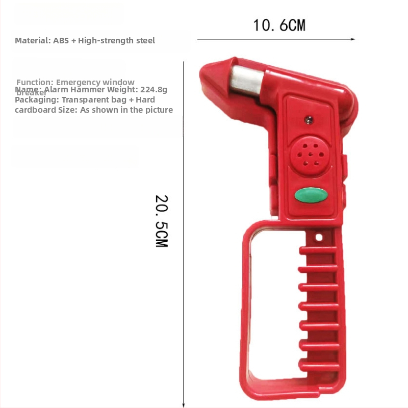 Automobilski višefunkcionalni sigurnosni čekić za razbijanje stakla, plastika, 238 g