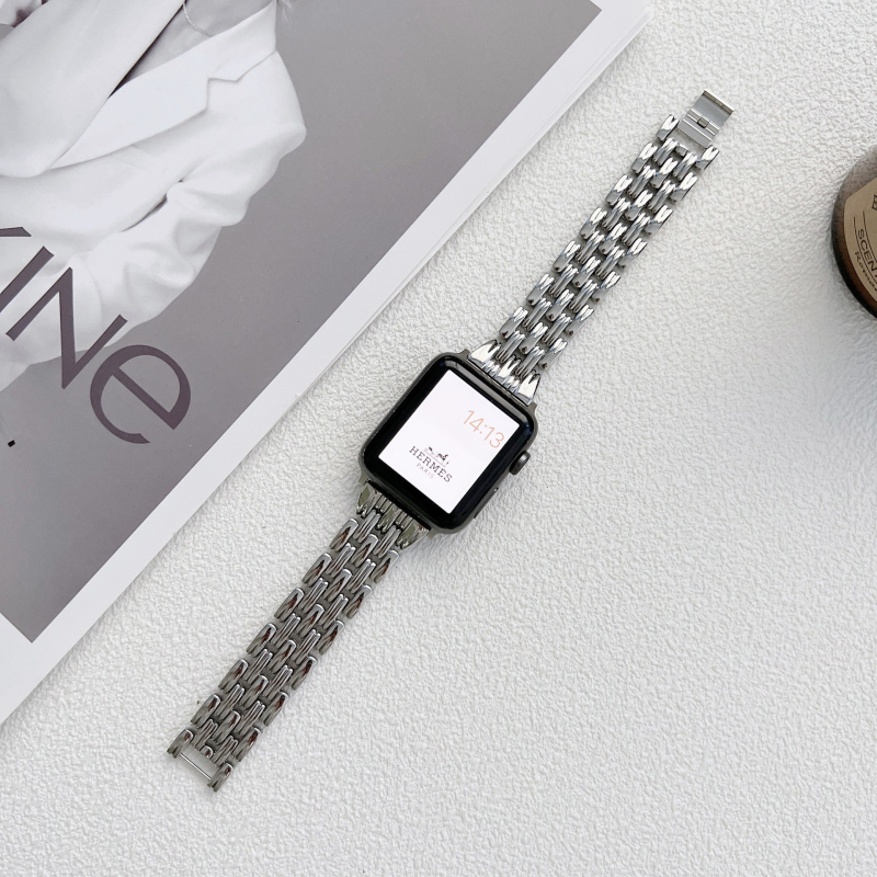 Apple Watch лента, цинкова сплав, щракваща закопчалка, съвместима със серия 1–8, 52,5 г, пусната през 2023 г.