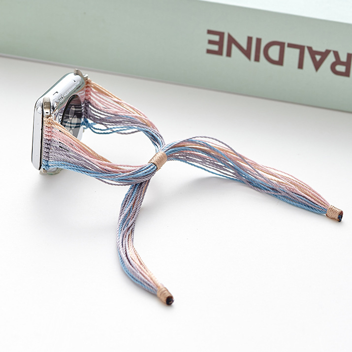 Apple Watch каишка от въже - тънка каишка за часовник, съвместима с Apple Watch, произход Yiwu, лято 2025 г. пускане, етно ретро стил