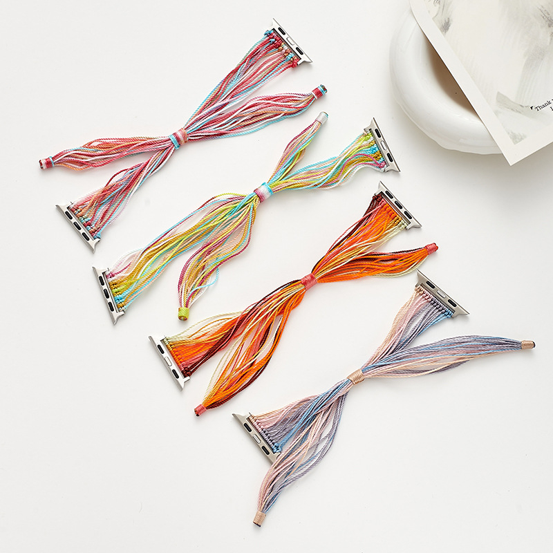 Apple Watch каишка от въже - тънка каишка за часовник, съвместима с Apple Watch, произход Yiwu, лято 2025 г. пускане, етно ретро стил