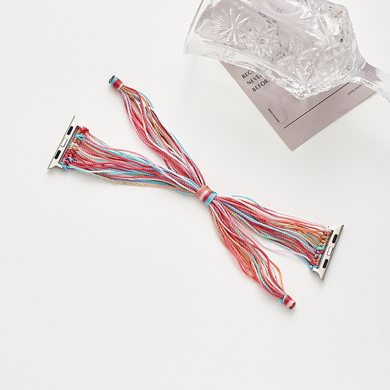 Apple Watch каишка от въже - тънка каишка за часовник, съвместима с Apple Watch, произход Yiwu, лято 2025 г. пускане, етно ретро стил