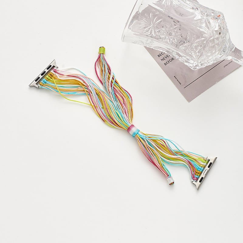 Apple Watch каишка от въже - тънка каишка за часовник, съвместима с Apple Watch, произход Yiwu, лято 2025 г. пускане, етно ретро стил