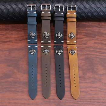 Vintage Crazy Horse kožený remienok pre Apple Watch – pravá koža, punk štýl, leto 2024