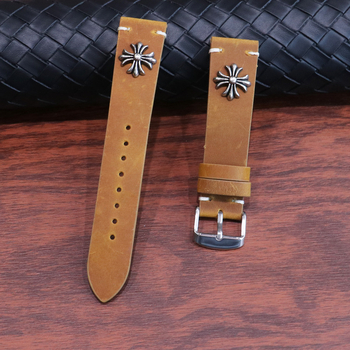 Vintage Crazy Horse kožený remienok pre Apple Watch – pravá koža, punk štýl, leto 2024