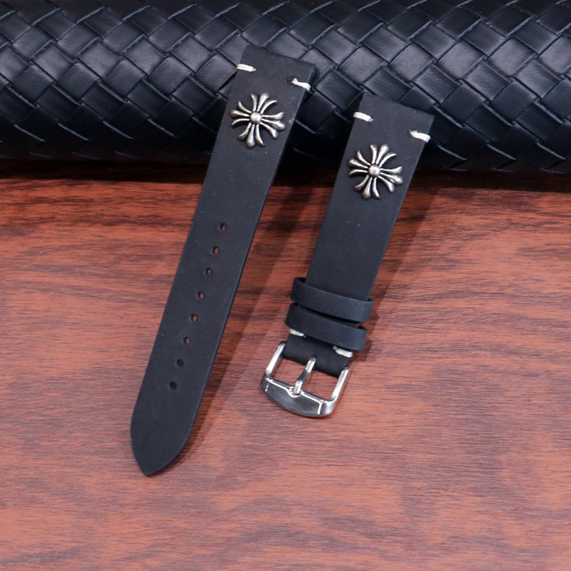 Vintage Crazy Horse kožený remienok pre Apple Watch – pravá koža, punk štýl, leto 2024