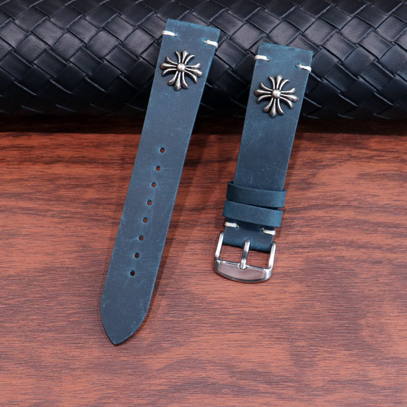 Vintage Crazy Horse kožený remienok pre Apple Watch – pravá koža, punk štýl, leto 2024