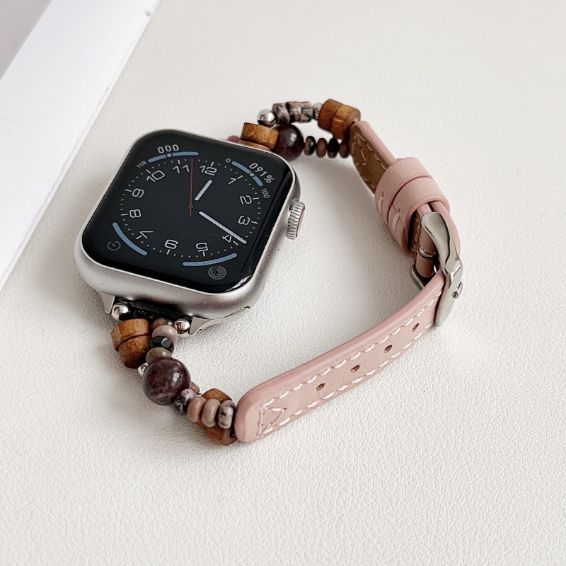 Kožna narukvica s perlama za Apple Watch