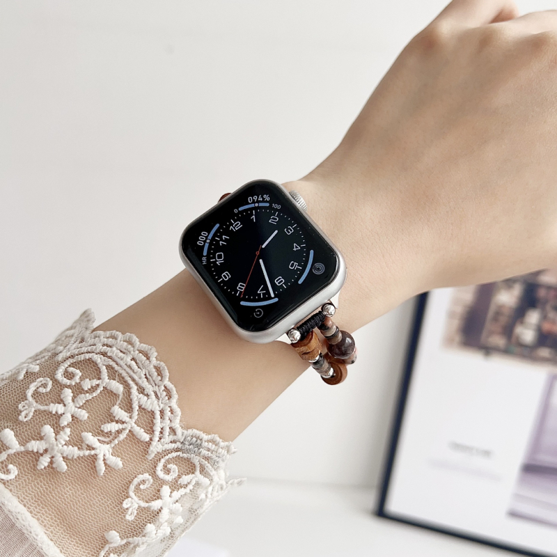 Kožna narukvica s perlama za Apple Watch