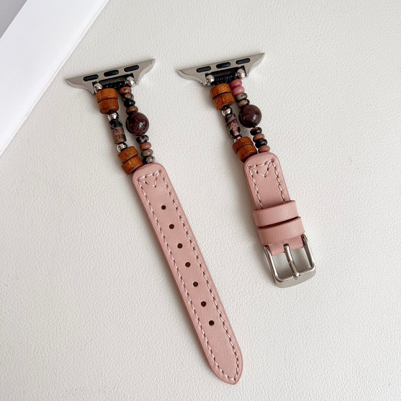 Kožna narukvica s perlama za Apple Watch
