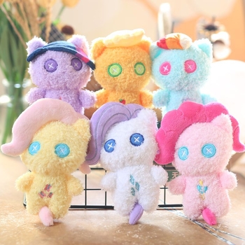 Κούκλα λούτρινο άλογο με μπρελόκ — υπερ-μαλακό κοντό λούτρινο ύφασμα, γέμισμα PP βαμβάκι, μάρκα Praying bear