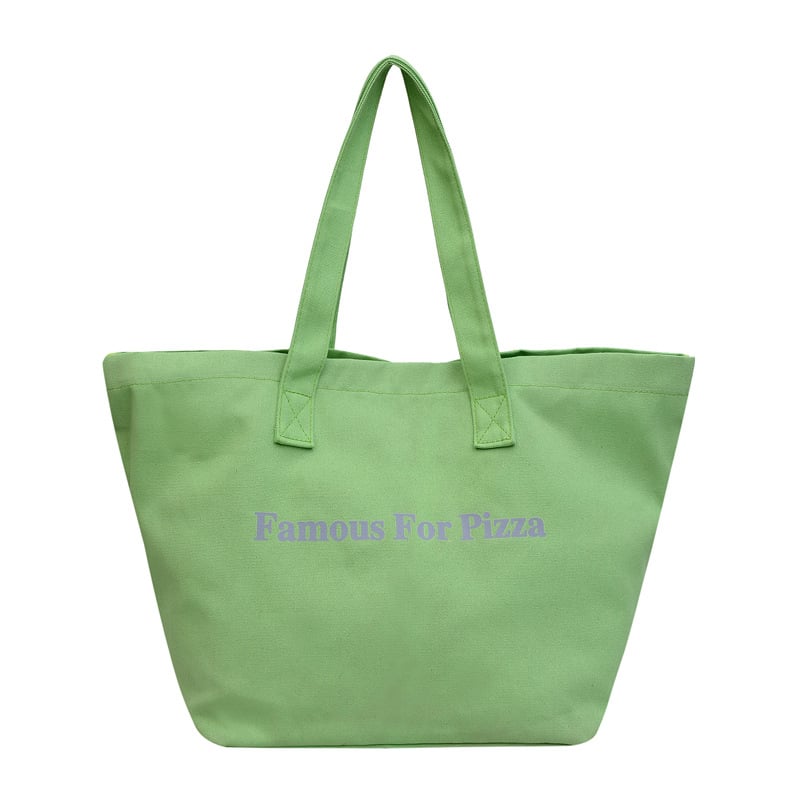 Vászon Tote táska, városi egyszerűség stílusa, vízszintes négyszögletes forma, cipzár, poliészter bélés