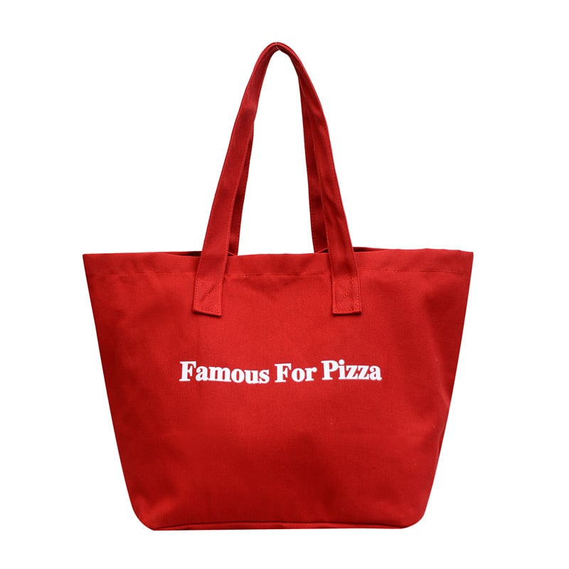 Vászon Tote táska, városi egyszerűség stílusa, vízszintes négyszögletes forma, cipzár, poliészter bélés