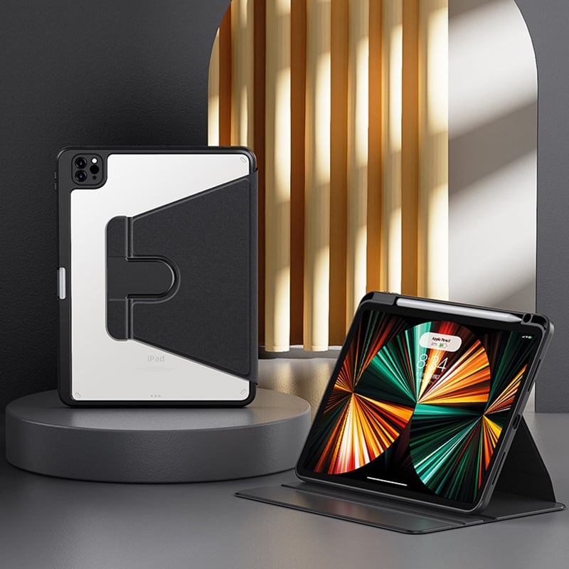 Szilikon védőtok Apple iPad Pro / iPad Air 4-hez, háromhajtású dizájn, alvás/ébresztés funkció, elektroplakált felület