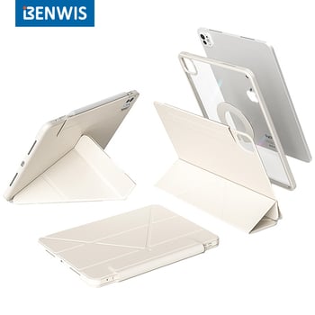 Carcasă Benwis pentru iPad Air 5/6 și Pro 13 – TPU, magnetic, antișoc, suport (stativ), funcție de somn