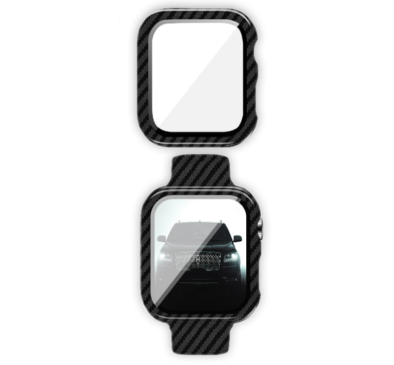 Apple Watch védőtok PC + edzett üveg, virágos mintázat víztranszferrel