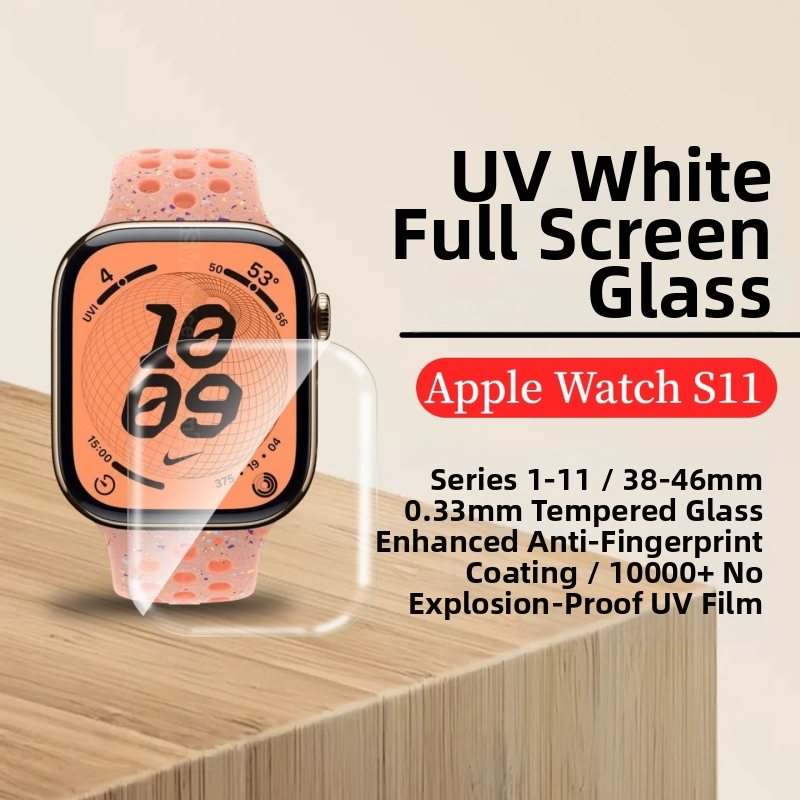 Apple Watch S11 UV film na ochranu obrazovky – Asahi sklo, HD, anti-fingerprint, plná obrazovka
