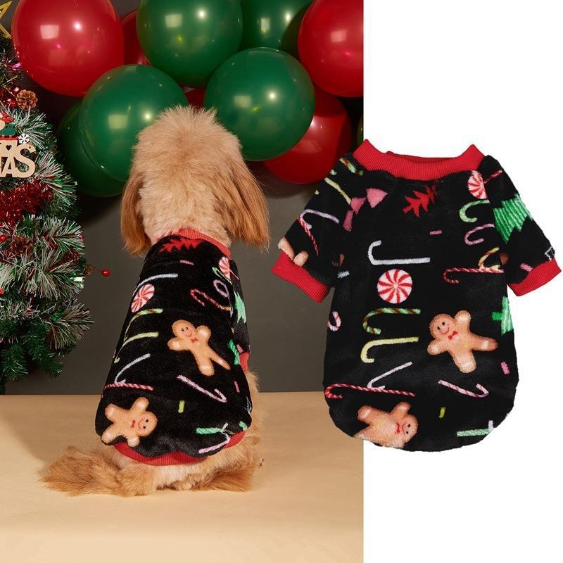 Пуловер за кучета от флис с рисунка на снежен човек, подплата от флис, коралов флис, топъл, Коледа/Хелоуин/Великден