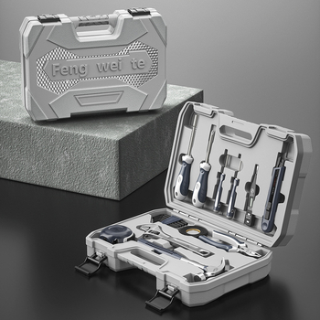 Fengwick 12 részes szerszámkészlet króm-vanádium acélból, kovácsolt, háztartási karbantartáshoz, többfunkciós szerszámos doboz
