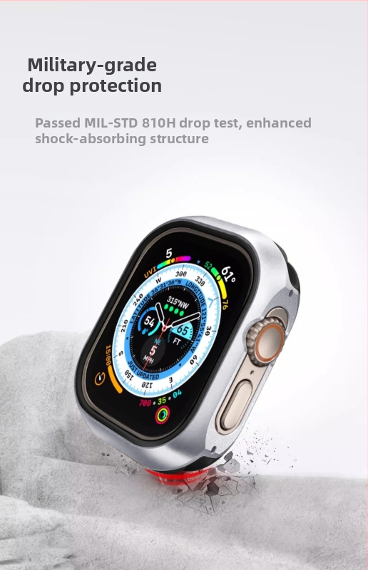 Kryt na hodinky pre Apple iWatch – dvojitý dizajn, konštrukcia z hliníkovo-titánovej zliatiny, TPU-materiál