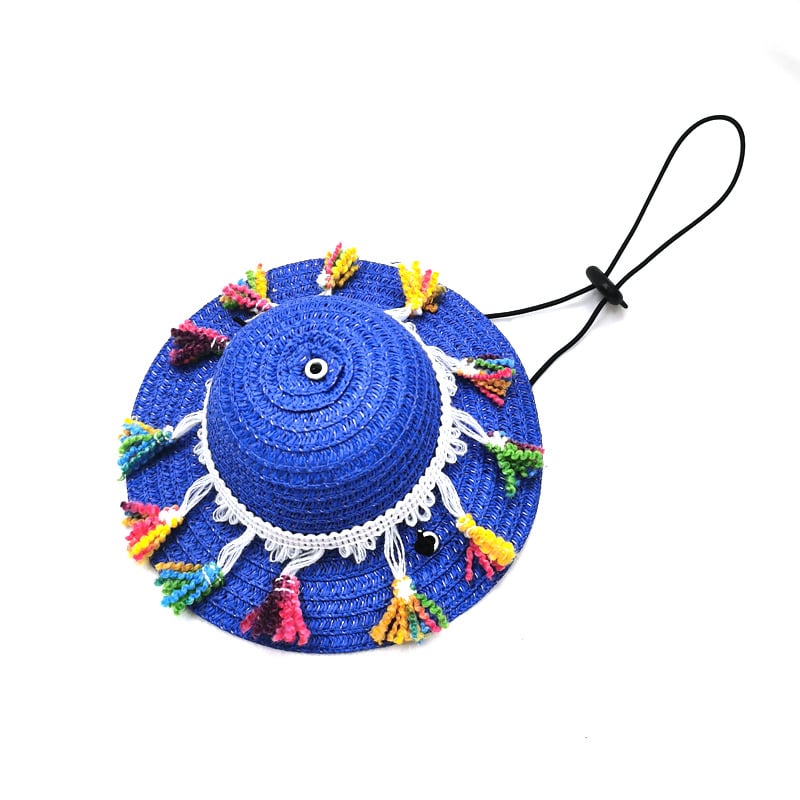 Pălărie de paie pentru animale de companie, model monocrom, țesătură simplă, potrivită pentru toate anotimpurile