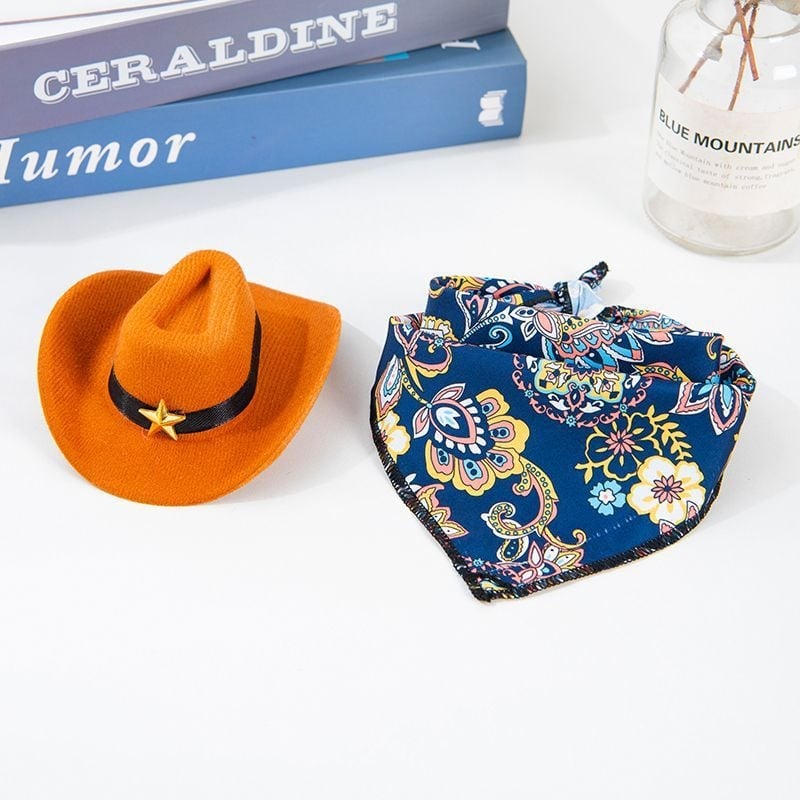 Macskáknak szóló nyugati stílusú cowboy sapka — gyapjú, négy évszakos