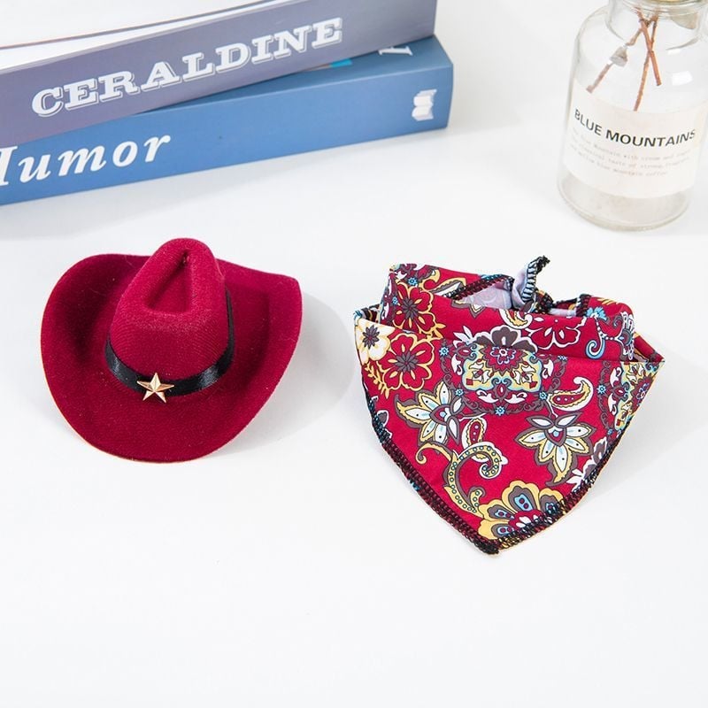 Macskáknak szóló nyugati stílusú cowboy sapka — gyapjú, négy évszakos