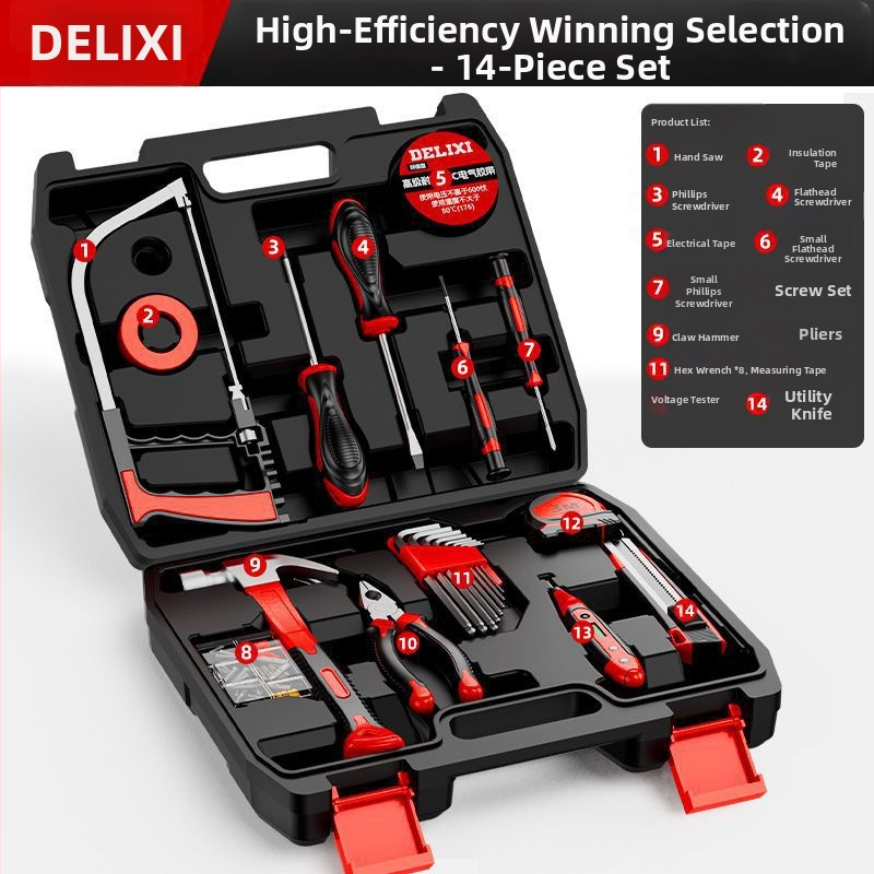 MOBAI Set de unelte multifuncțional pentru demontaj, cutie de scule pentru uz casnic, 70-80 bucăți