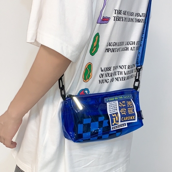 Férfi váll-táska – utcai stílus, műanyag anyag, bélés poliészter, betűs minta, modell 12888