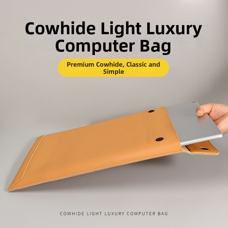 husă pentru laptop cu protecție antibacteriană, material poliester-pânză, căptușeală din piele naturală, stil proaspăt și dulce