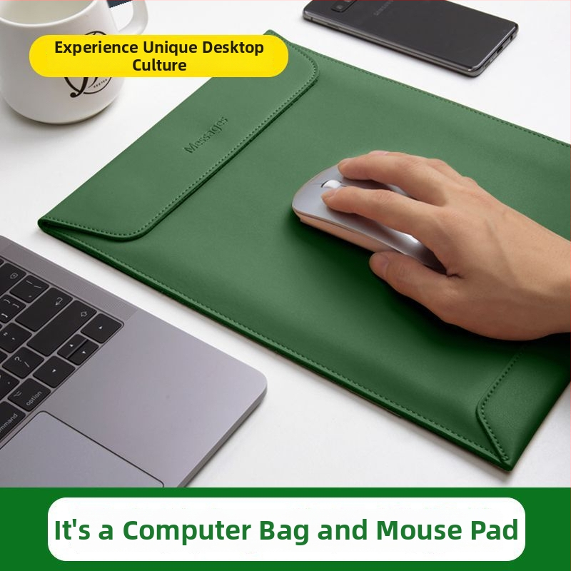 husă pentru laptop cu protecție antibacteriană, material poliester-pânză, căptușeală din piele naturală, stil proaspăt și dulce