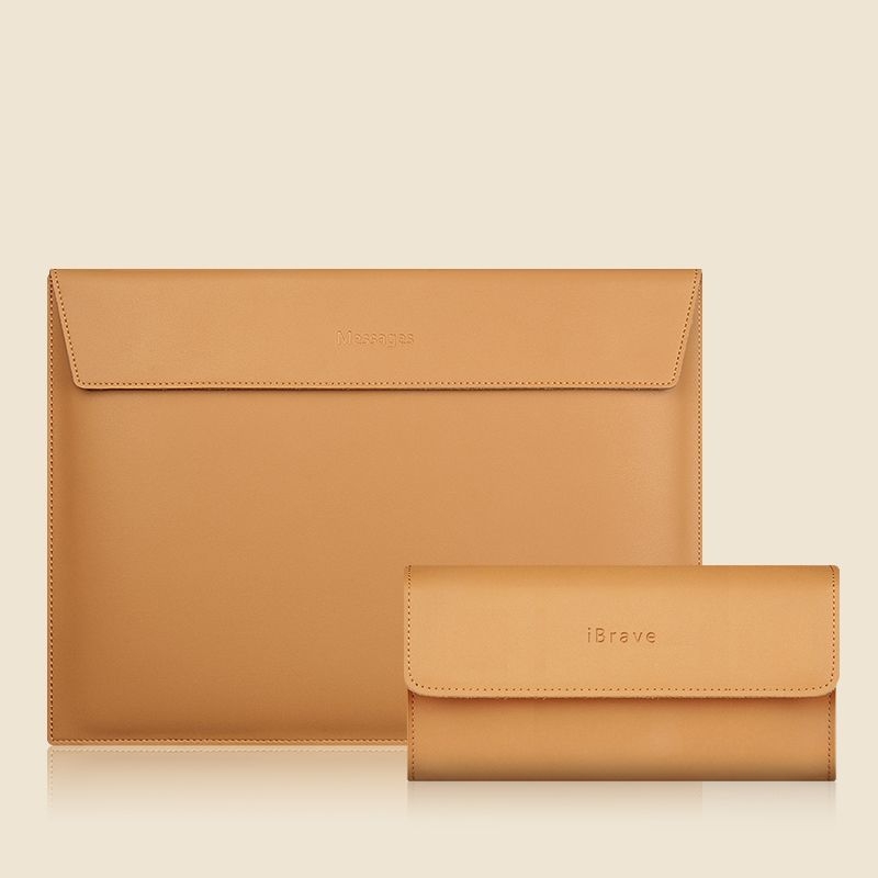 husă pentru laptop cu protecție antibacteriană, material poliester-pânză, căptușeală din piele naturală, stil proaspăt și dulce